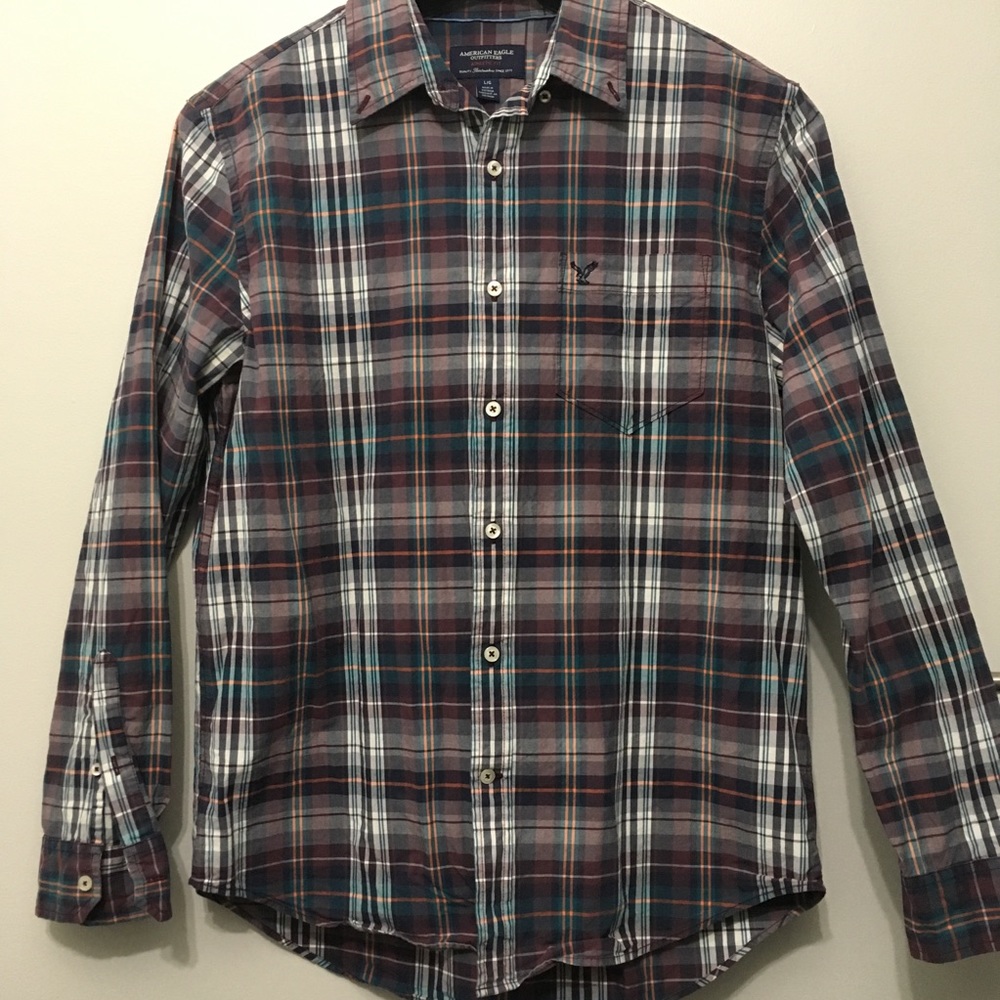 Plaid Button-down Shirt from AE